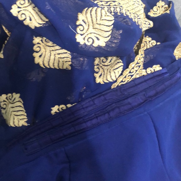 Saree Indian Wedding Traditional royal blue Sari - Picture 5 of 7